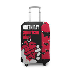 Чехол для чемодана 3D с принтом Green Day в Курске, 86% полиэфир, 14% спандекс | двустороннее нанесение принта, прорези для ручек и колес | green day | rock | грин дей | рок