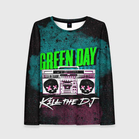 Женский лонгслив 3D с принтом Green Day в Курске, 100% полиэстер | длинные рукава, круглый вырез горловины, полуприлегающий силуэт | green day | rock | грин дей | рок