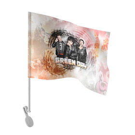 Флаг для автомобиля с принтом Green Day в Курске, 100% полиэстер | Размер: 30*21 см | green day | rock | грин дей | рок
