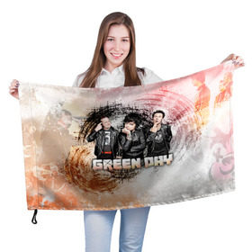 Флаг 3D с принтом Green Day в Курске, 100% полиэстер | плотность ткани — 95 г/м2, размер — 67 х 109 см. Принт наносится с одной стороны | green day | rock | грин дей | рок