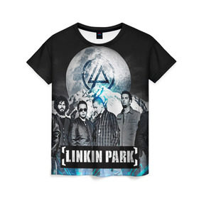 Женская футболка 3D с принтом Linkin Park в Курске, 100% полиэфир ( синтетическое хлопкоподобное полотно) | прямой крой, круглый вырез горловины, длина до линии бедер | linkin park | rock | линкин парк | рок