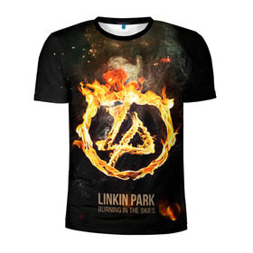 Мужская футболка 3D спортивная с принтом Linkin Park в Курске, 100% полиэстер с улучшенными характеристиками | приталенный силуэт, круглая горловина, широкие плечи, сужается к линии бедра | linkin park | rock | линкин парк | рок