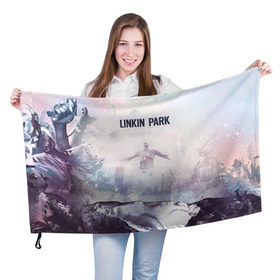 Флаг 3D с принтом Linkin Park в Курске, 100% полиэстер | плотность ткани — 95 г/м2, размер — 67 х 109 см. Принт наносится с одной стороны | linkin park | rock | линкин парк | рок