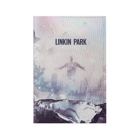 Обложка для паспорта матовая кожа с принтом Linkin Park в Курске, натуральная матовая кожа | размер 19,3 х 13,7 см; прозрачные пластиковые крепления | Тематика изображения на принте: linkin park | rock | линкин парк | рок