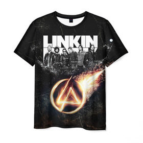 Мужская футболка 3D с принтом Linkin Park в Курске, 100% полиэфир | прямой крой, круглый вырез горловины, длина до линии бедер | linkin park | rock | линкин парк | рок