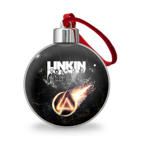 Ёлочный шар с принтом Linkin Park в Курске, Пластик | Диаметр: 77 мм | Тематика изображения на принте: linkin park | rock | линкин парк | рок