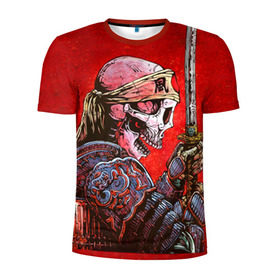 Мужская футболка 3D спортивная с принтом Череп в Курске, 100% полиэстер с улучшенными характеристиками | приталенный силуэт, круглая горловина, широкие плечи, сужается к линии бедра | скелет