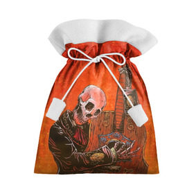 Подарочный 3D мешок с принтом Скелет с гитарой в Курске, 100% полиэстер | Размер: 29*39 см | Тематика изображения на принте: гитара | скелет