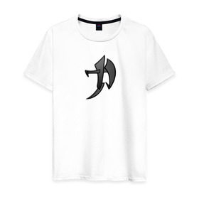 Мужская футболка хлопок с принтом Иероглиф Сила в Курске, 100% хлопок | прямой крой, круглый вырез горловины, длина до линии бедер, слегка спущенное плечо. | japan | power | восток | сила | тату | япония | японский иероглиф 