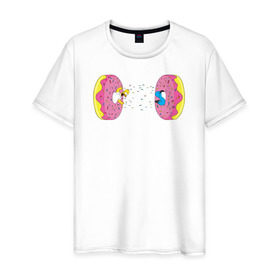 Мужская футболка хлопок с принтом Donut Portal в Курске, 100% хлопок | прямой крой, круглый вырез горловины, длина до линии бедер, слегка спущенное плечо. | 