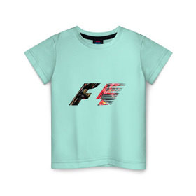 Детская футболка хлопок с принтом Formula 1 в Курске, 100% хлопок | круглый вырез горловины, полуприлегающий силуэт, длина до линии бедер | 1 | f | f1 | formula | один | формула