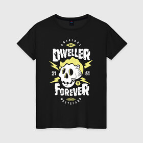 Женская футболка хлопок с принтом Dweller Forever в Курске, 100% хлопок | прямой крой, круглый вырез горловины, длина до линии бедер, слегка спущенное плечо | 