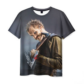 Мужская футболка 3D с принтом Флоки в Курске, 100% полиэфир | прямой крой, круглый вырез горловины, длина до линии бедер | vikings | вальхалла | викинги | рагнар лодброк | сериалы | флоки