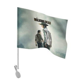 Флаг для автомобиля с принтом The Walking Dead в Курске, 100% полиэстер | Размер: 30*21 см | зомби