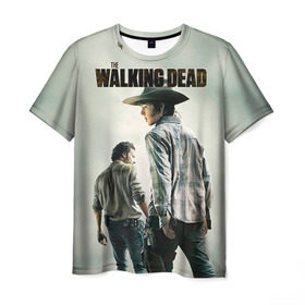 Мужская футболка 3D с принтом The Walking Dead в Курске, 100% полиэфир | прямой крой, круглый вырез горловины, длина до линии бедер | зомби