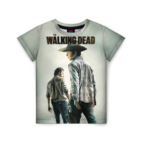 Детская футболка 3D с принтом The Walking Dead в Курске, 100% гипоаллергенный полиэфир | прямой крой, круглый вырез горловины, длина до линии бедер, чуть спущенное плечо, ткань немного тянется | зомби