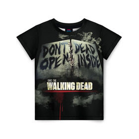 Детская футболка 3D с принтом The Walking Dead в Курске, 100% гипоаллергенный полиэфир | прямой крой, круглый вырез горловины, длина до линии бедер, чуть спущенное плечо, ткань немного тянется | Тематика изображения на принте: зомби