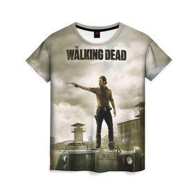 Женская футболка 3D с принтом The Walking Dead в Курске, 100% полиэфир ( синтетическое хлопкоподобное полотно) | прямой крой, круглый вырез горловины, длина до линии бедер | зомби