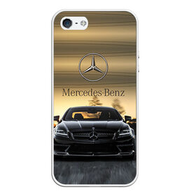 Чехол для iPhone 5/5S матовый с принтом Mercedes в Курске, Силикон | Область печати: задняя сторона чехла, без боковых панелей | amg | benz | mercedes | бенс | бенц | мерседес