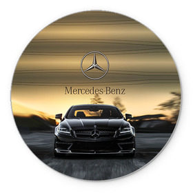 Коврик круглый с принтом Mercedes в Курске, резина и полиэстер | круглая форма, изображение наносится на всю лицевую часть | amg | benz | mercedes | бенс | бенц | мерседес