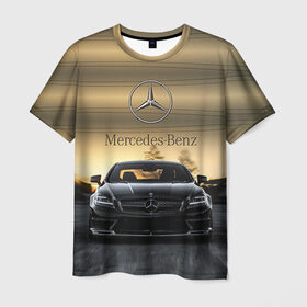 Мужская футболка 3D с принтом Mercedes в Курске, 100% полиэфир | прямой крой, круглый вырез горловины, длина до линии бедер | amg | benz | mercedes | бенс | бенц | мерседес