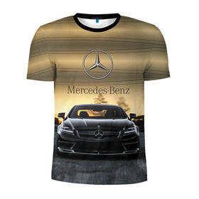 Мужская футболка 3D спортивная с принтом Mercedes в Курске, 100% полиэстер с улучшенными характеристиками | приталенный силуэт, круглая горловина, широкие плечи, сужается к линии бедра | Тематика изображения на принте: amg | benz | mercedes | бенс | бенц | мерседес