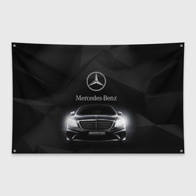 Флаг-баннер с принтом Mercedes в Курске, 100% полиэстер | размер 67 х 109 см, плотность ткани — 95 г/м2; по краям флага есть четыре люверса для крепления | amg | benz | mercedes | бенс | бенц | мерседес