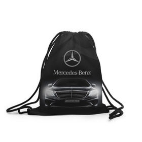 Рюкзак-мешок 3D с принтом Mercedes в Курске, 100% полиэстер | плотность ткани — 200 г/м2, размер — 35 х 45 см; лямки — толстые шнурки, застежка на шнуровке, без карманов и подкладки | Тематика изображения на принте: amg | benz | mercedes | бенс | бенц | мерседес