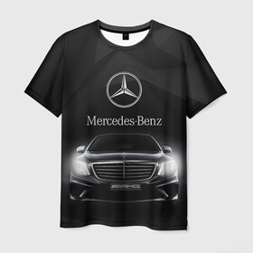 Мужская футболка 3D с принтом Mercedes в Курске, 100% полиэфир | прямой крой, круглый вырез горловины, длина до линии бедер | Тематика изображения на принте: amg | benz | mercedes | бенс | бенц | мерседес