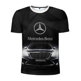 Мужская футболка 3D спортивная с принтом Mercedes в Курске, 100% полиэстер с улучшенными характеристиками | приталенный силуэт, круглая горловина, широкие плечи, сужается к линии бедра | amg | benz | mercedes | бенс | бенц | мерседес
