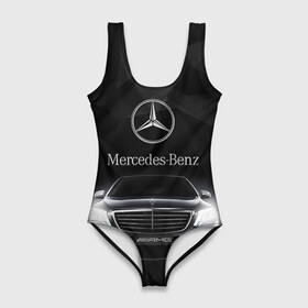 Купальник-боди 3D с принтом Mercedes в Курске, 82% полиэстер, 18% эластан | Круглая горловина, круглый вырез на спине | Тематика изображения на принте: amg | benz | mercedes | бенс | бенц | мерседес