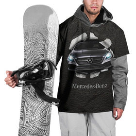 Накидка на куртку 3D с принтом Mercedes в Курске, 100% полиэстер |  | amg | benz | mercedes | бенс | бенц | кожа | мерседес