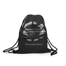 Рюкзак-мешок 3D с принтом Mercedes в Курске, 100% полиэстер | плотность ткани — 200 г/м2, размер — 35 х 45 см; лямки — толстые шнурки, застежка на шнуровке, без карманов и подкладки | amg | benz | mercedes | бенс | бенц | кожа | мерседес