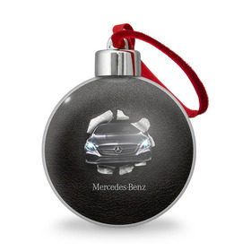Ёлочный шар с принтом Mercedes в Курске, Пластик | Диаметр: 77 мм | Тематика изображения на принте: amg | benz | mercedes | бенс | бенц | кожа | мерседес