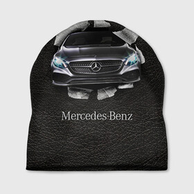 Шапка 3D с принтом Mercedes в Курске, 100% полиэстер | универсальный размер, печать по всей поверхности изделия | amg | benz | mercedes | бенс | бенц | кожа | мерседес