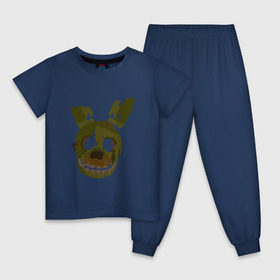 Детская пижама хлопок с принтом FNaF Springtrap в Курске, 100% хлопок |  брюки и футболка прямого кроя, без карманов, на брюках мягкая резинка на поясе и по низу штанин
 | Тематика изображения на принте: fnaf | фнаф