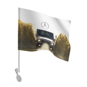 Флаг для автомобиля с принтом Mercedes в Курске, 100% полиэстер | Размер: 30*21 см | amg | benz | gelentvagen | mercedes | бенс | бенц | гелентваген | гелик | мерседес