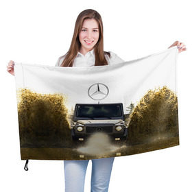 Флаг 3D с принтом Mercedes в Курске, 100% полиэстер | плотность ткани — 95 г/м2, размер — 67 х 109 см. Принт наносится с одной стороны | amg | benz | gelentvagen | mercedes | бенс | бенц | гелентваген | гелик | мерседес