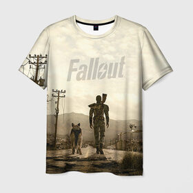 Мужская футболка 3D с принтом Fallout в Курске, 100% полиэфир | прямой крой, круглый вырез горловины, длина до линии бедер | Тематика изображения на принте: fallout | бункер | постапокалиптические | фалаут | фаллаут | фолаут | фоллаут