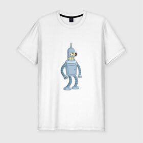 Мужская футболка премиум с принтом Bender/Бендер в Курске, 92% хлопок, 8% лайкра | приталенный силуэт, круглый вырез ворота, длина до линии бедра, короткий рукав | Тематика изображения на принте: 