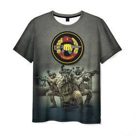 Мужская футболка 3D с принтом Спецназ в Курске, 100% полиэфир | прямой крой, круглый вырез горловины, длина до линии бедер | альфа | армия | войска | гру | силовые структуры