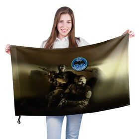 Флаг 3D с принтом Военная разведка в Курске, 100% полиэстер | плотность ткани — 95 г/м2, размер — 67 х 109 см. Принт наносится с одной стороны | разведка