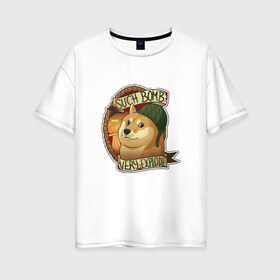 Женская футболка хлопок Oversize с принтом Собака взрывака в Курске, 100% хлопок | свободный крой, круглый ворот, спущенный рукав, длина до линии бедер
 | cs go | such bomb | доге | собака