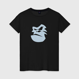Женская футболка хлопок с принтом Горилла в Курске, 100% хлопок | прямой крой, круглый вырез горловины, длина до линии бедер, слегка спущенное плечо | новый год | обезьяна | символ года | символ года   обезьяна.горилла