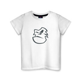 Детская футболка хлопок с принтом Горилла в Курске, 100% хлопок | круглый вырез горловины, полуприлегающий силуэт, длина до линии бедер | горилла | обезьяна | обезьяна   символ 2016 года.новый год | символ года
