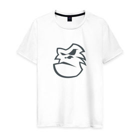 Мужская футболка хлопок с принтом Горилла в Курске, 100% хлопок | прямой крой, круглый вырез горловины, длина до линии бедер, слегка спущенное плечо. | Тематика изображения на принте: горилла | обезьяна | обезьяна   символ 2016 года.новый год | символ года