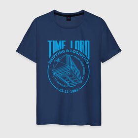 Мужская футболка хлопок с принтом Time Lord в Курске, 100% хлопок | прямой крой, круглый вырез горловины, длина до линии бедер, слегка спущенное плечо. | Тематика изображения на принте: doctor who | tardis | доктор кто | сериал | тардис