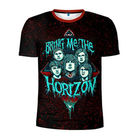Мужская футболка 3D спортивная с принтом Bring Me The Horizon в Курске, 100% полиэстер с улучшенными характеристиками | приталенный силуэт, круглая горловина, широкие плечи, сужается к линии бедра | bmth | bring me the horizon | hardcore | rock | музыка | рок