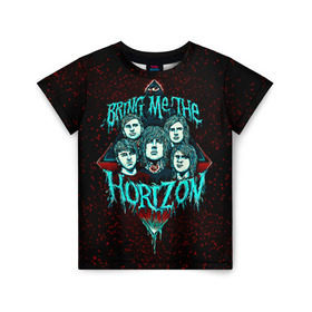 Детская футболка 3D с принтом Bring Me The Horizon в Курске, 100% гипоаллергенный полиэфир | прямой крой, круглый вырез горловины, длина до линии бедер, чуть спущенное плечо, ткань немного тянется | Тематика изображения на принте: bmth | bring me the horizon | hardcore | rock | музыка | рок