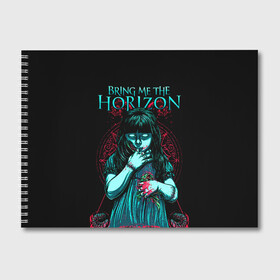 Альбом для рисования с принтом Bring Me The Horizon в Курске, 100% бумага
 | матовая бумага, плотность 200 мг. | bmth | bring me the horizon | hardcore | rock | музыка | рок